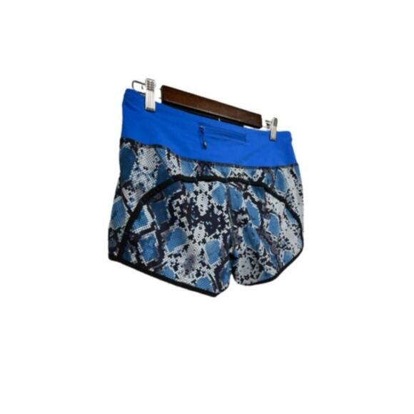 Lululemon Women’s Snake Print Blue Run Speed Short / Size-6 - Picture 5 of 8